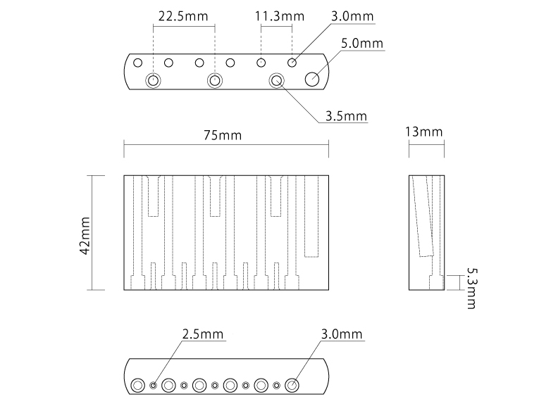 スチール製 トレモロ・ブロック 11.3mm