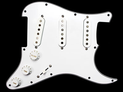 配線済ピックガードアッセンブリー 62STタイプ 11点止 白/黒/白3P通販