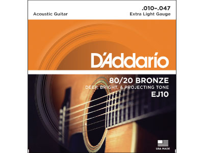 ダダリオ D'Addario .010-.047アコースティック弦80/20Bronze Extra