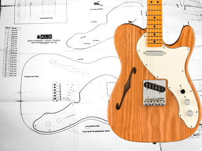 Fender テレキャスターシンライン スタイル製図通販｜ギターワークス
