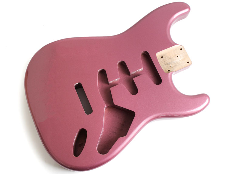 即納】ストラトタイプ 塗装済ボディー アルダー バーガンディミスト