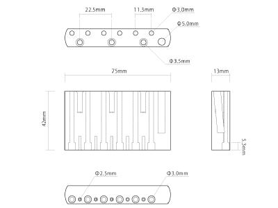 スチール製 トレモロ・ブロック 11.3mm